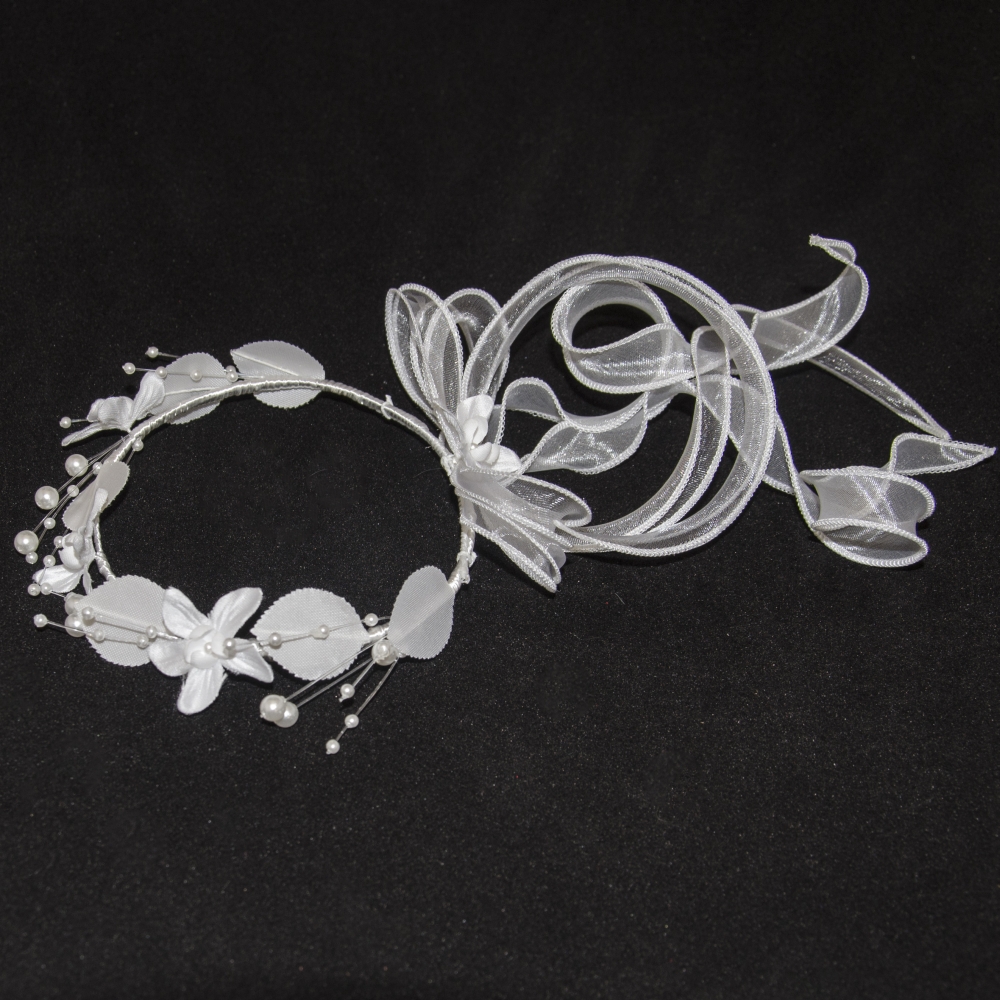 Kopfschmuck Kommunion Duttgesteck #011