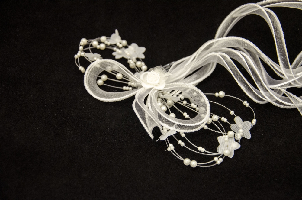 Kopfschmuck Kommunion Hinterkopfgesteck #012