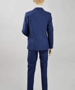 Kommunion Anzug in Marine von hinten